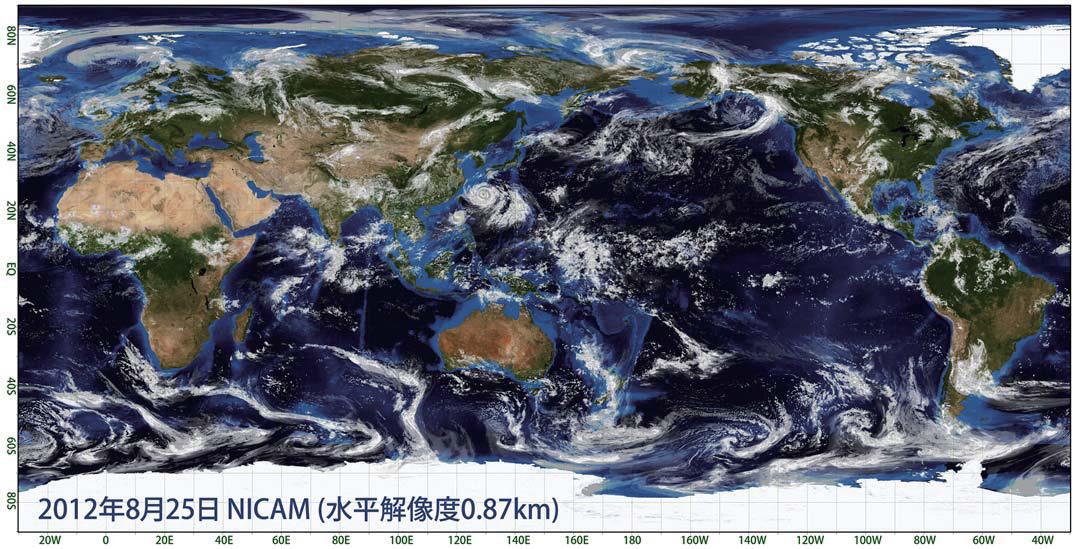 図4 地球全体の大気のシミュレーション