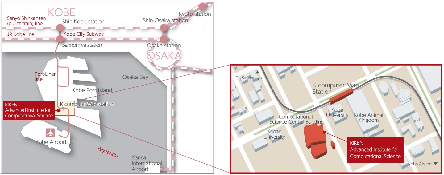 Map to RIKEN AICS