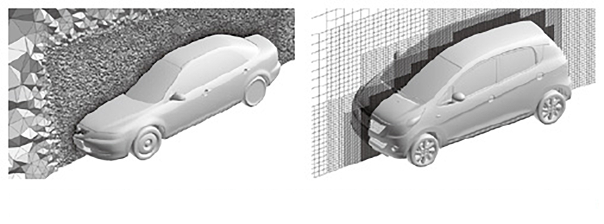 自動車の周りの空間を区切るための格子