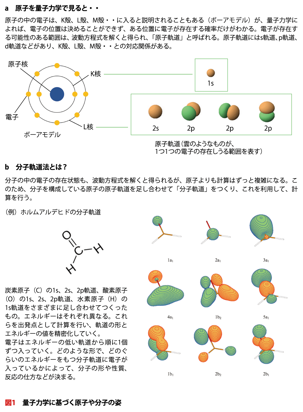 図1　量子力学に基づく原子や分子の姿