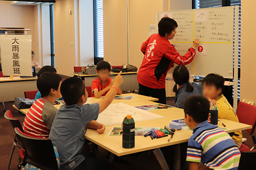 写真：小学生ワークショップ　グループワークの様子