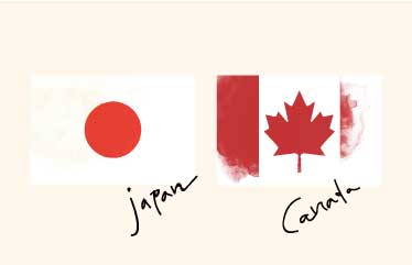 画像:日本とカナダの国旗